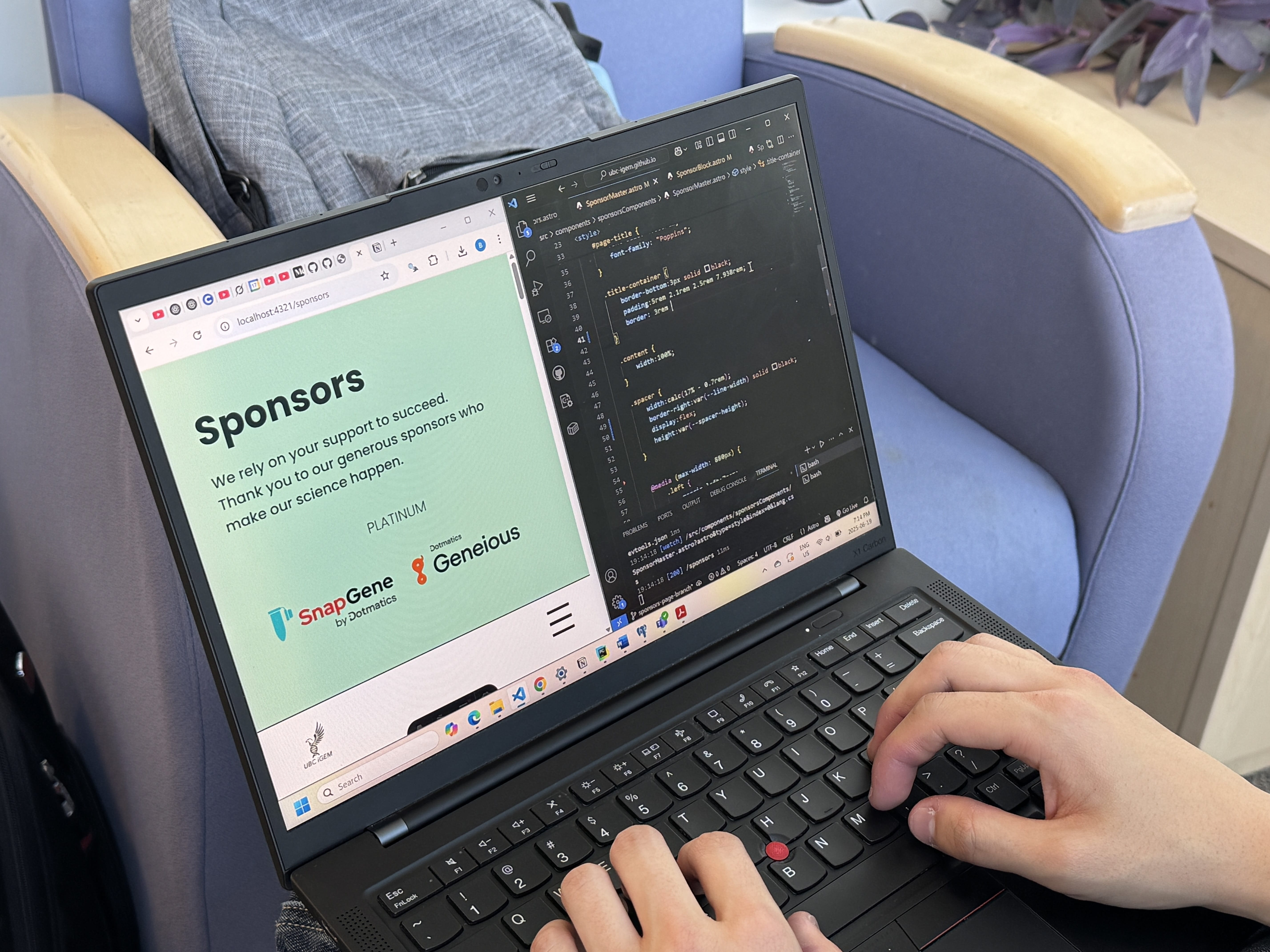 Building the team website.